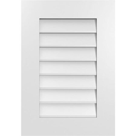Ekena Millwork Vertical Surface Mount PVC Gable Vent: Non-Functional, w/ 3-1/2"W x 1"P Standard Frame, 18"W x 26"H GVPVE18X2601SN